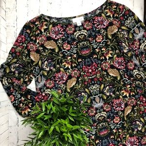 J. Jill Multi Color Floral Print Blouse Size XS A96